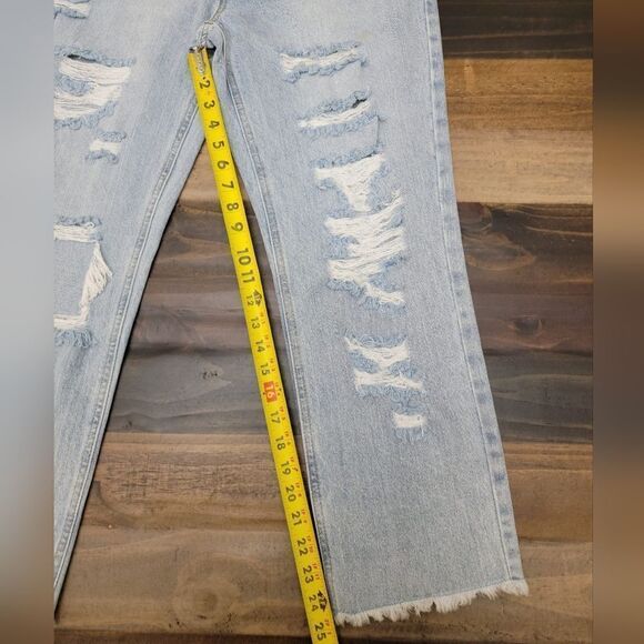 Vanilla Star Juniors Distressed 90's Boyfriend Jean Retro Button Fly Size 9 - Picture 8 of 16